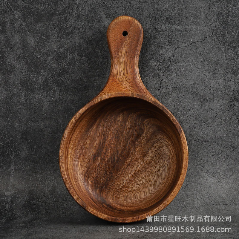 Tazón de fuente de madera entera del cuenco de La Haya creativa japonesa y coreana del color sólido con la mano