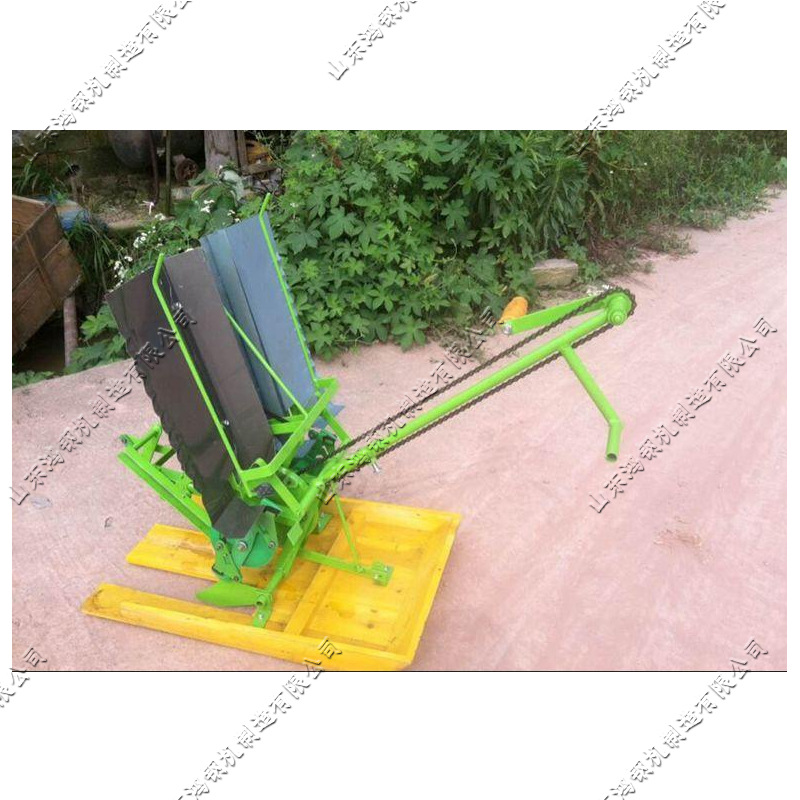 手摇式插秧机 双行人力步退式秧苗种植设备 便携式水田种秧机
