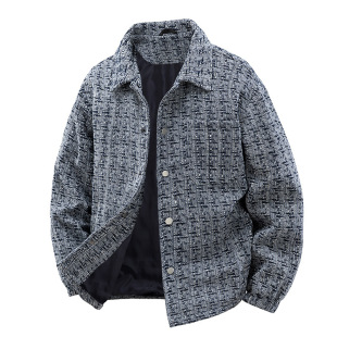 Free Shipping Chanel Style Plaid Coat Men's Original Style Autumn and Winter New Korean Style Cardigan Coat Couple's Jacket