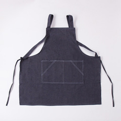 廠家批發牛仔工作圍裙 均碼無袖現代簡約圍裙家用廚房清潔可印字