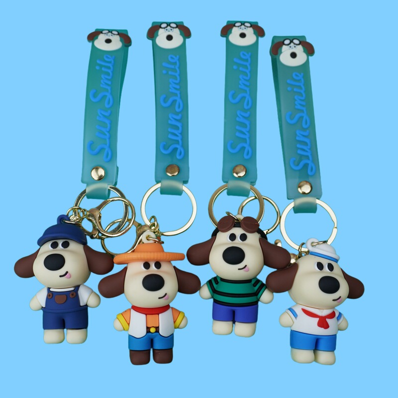 Cute Cartoon Home-Bound Puppy Keychain Couple Backpack Pendant Car Bag Keychain Creative Hanging Decoration Doll
