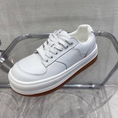 TWTW大頭麵包鞋丑萌憨憨小白鞋女2023春秋圓頭百搭厚底小白鞋女