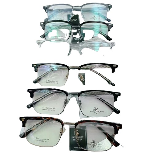 Shenzhen high-end business pure titanium glasses frame same style hot selling retro glasses frame optical myopia glasses half titanium