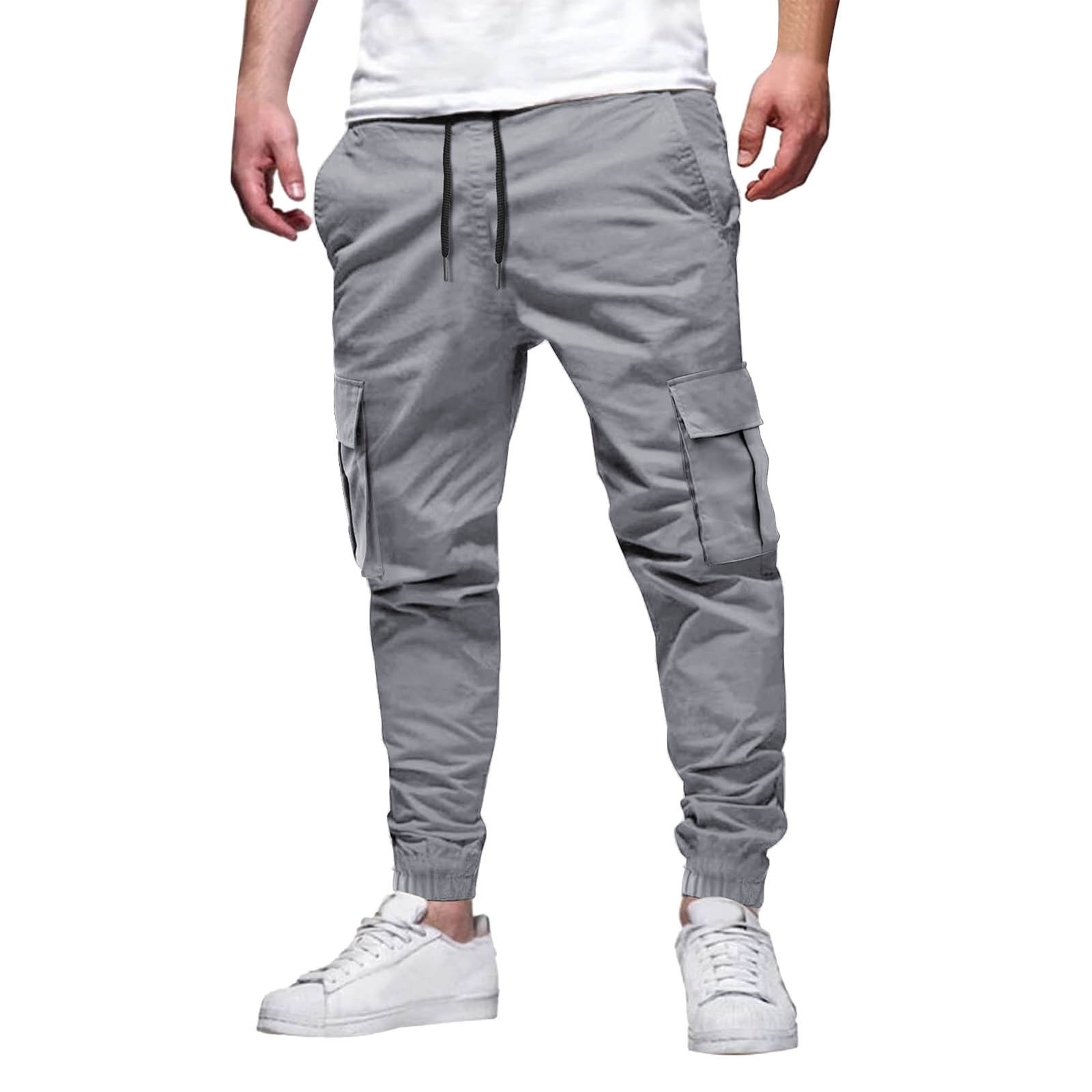 Pantalon décontracté multipoches à cordon de serrage pour homme, style japonais, collection automne-été._voghion.com