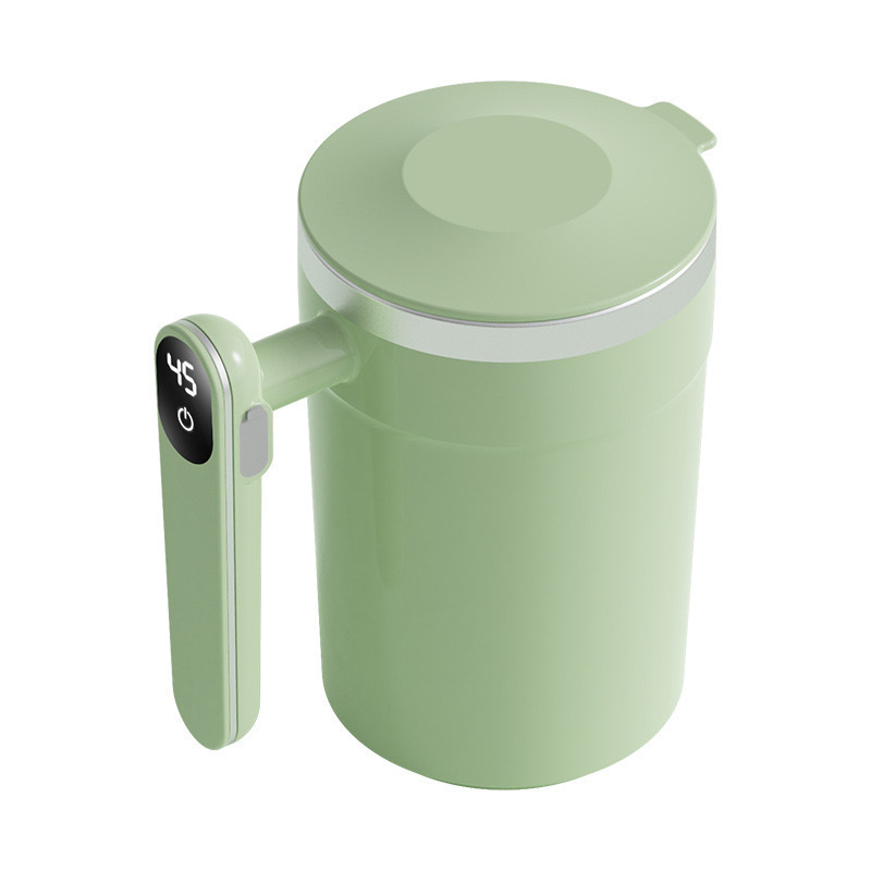 Nueva taza de mezcla transfronteriza aislamiento térmico automático, medición inteligente de temperatura magnética, taza de café portátil eléctrica, taza de batido de leche de soja
