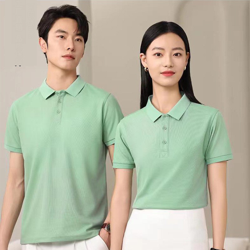 精梳仿長絨棉純色工作服POLO衫活動文化衫餐飲服務員教師短袖T恤