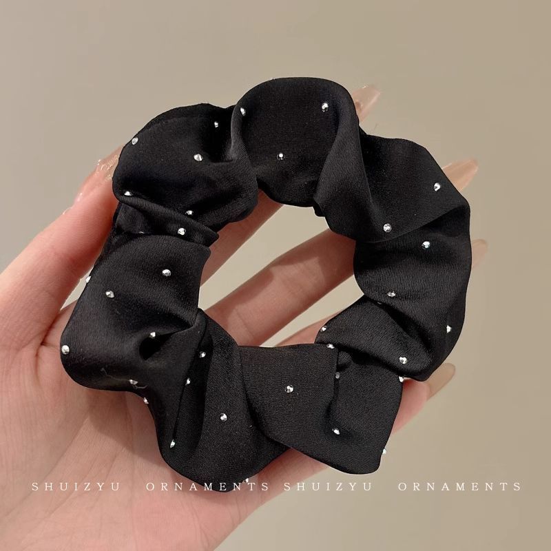 Perlas de terciopelo de alta sensación, anillo de cabello de intestino grande, temperamento femenino elegante, cuerda de cabello de cola de caballo baja, cuerda de cabello de alta elasticidad no dañada