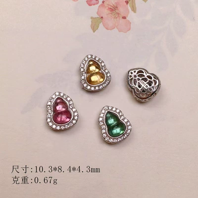 decoration diy handmade spacer beads – Zərgərlik ara hissələri - diamond-encrusted-old-silver-tourmaline-gourd-large-size-one
