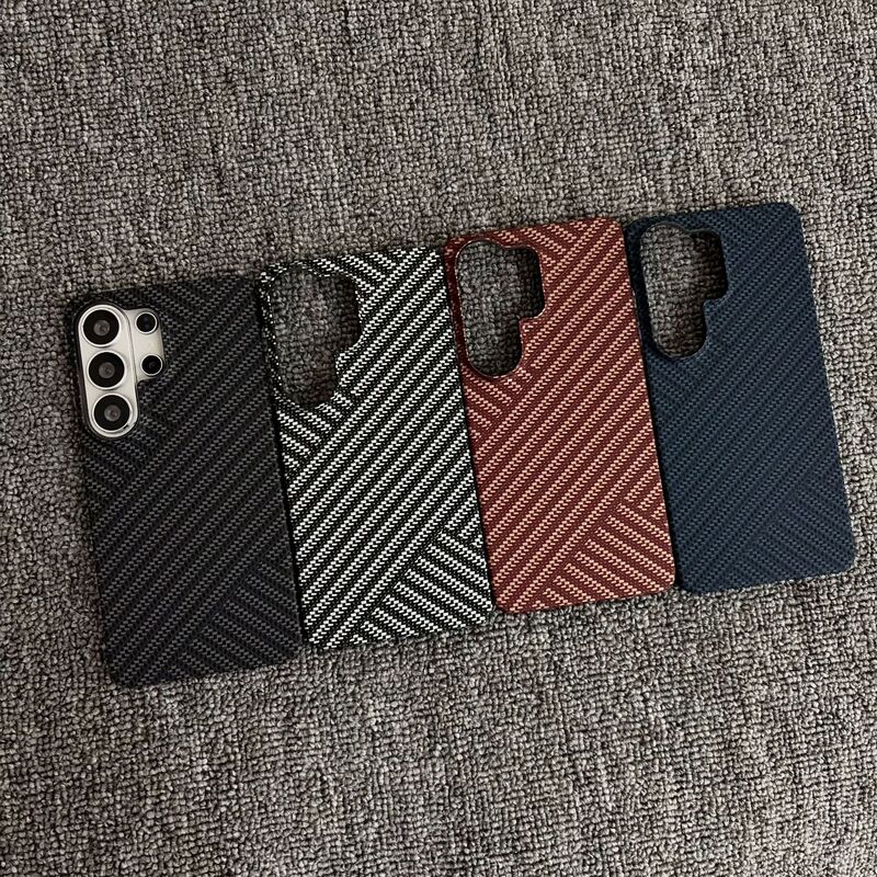Suitable for Samsung S26Ultra Half-Pack Magnetic Phone Case Carbon Fiber S24U Ultra-Thin Pc Anti-Fall S23P Protective Case