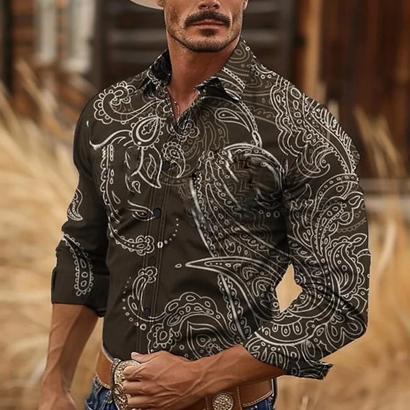 Hombre 2024 nuevo estilo de alta calidad guapo otoño camisa de botones de manga larga top marca de moda MB12
