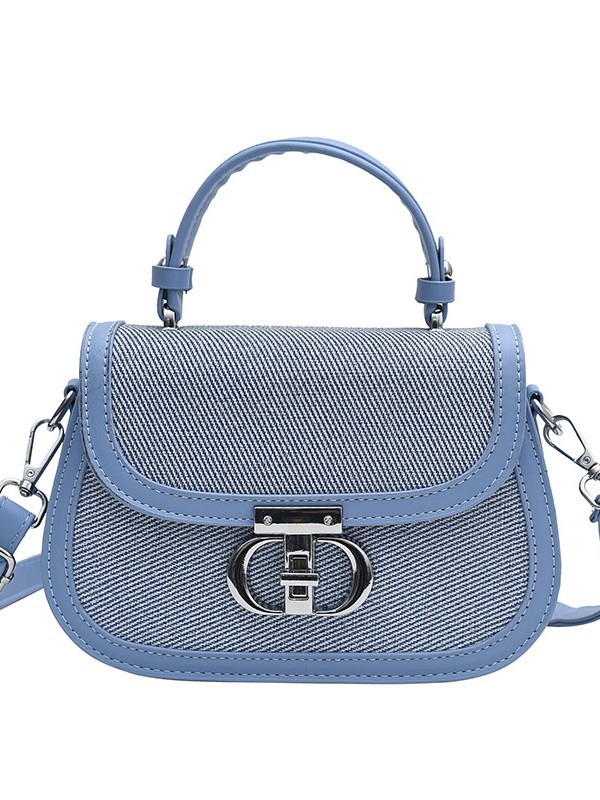 Transfronterizos coreanos bolsos de silla de mano bolsos de mujer 2025 nueva moda de color contrastante empalme de alta calidad bolsos de hombro