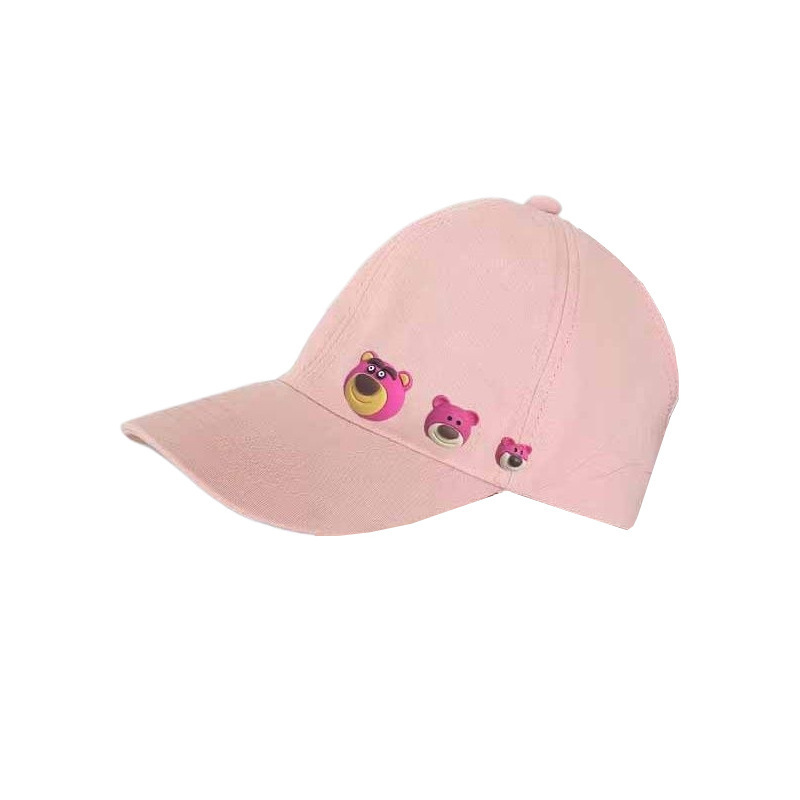 Sombrilla para el sol para niños coreanos, gorras de visera para niñas, tres osos de verano se pueden usar gorras de béisbol de cola de caballo image 6