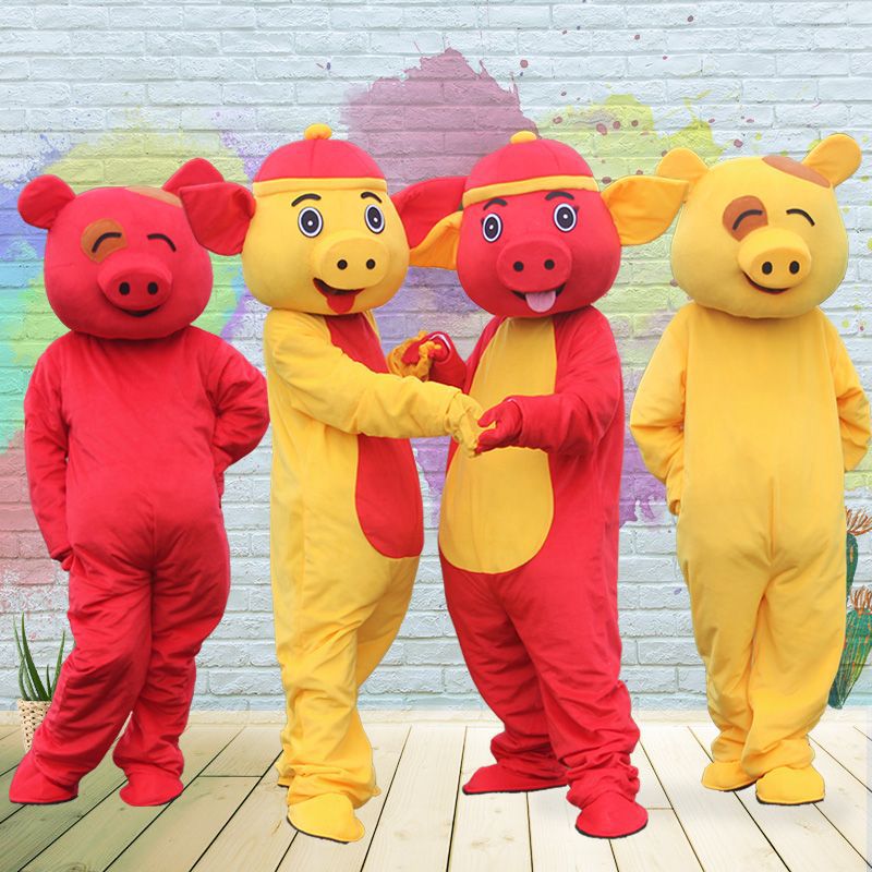 猪卡通人偶服装动漫人物玩偶头套公仔成人穿衣服发传单表演道具服