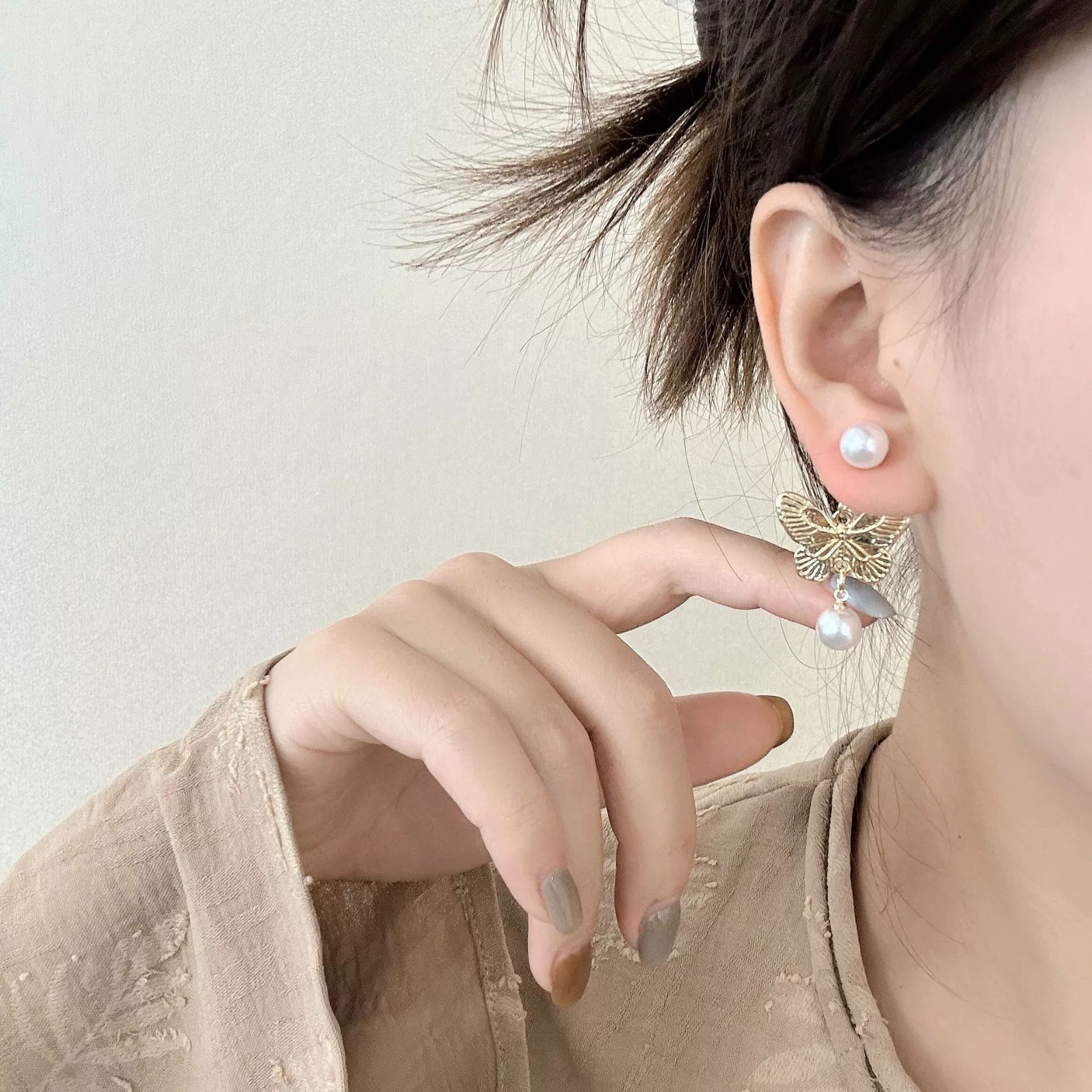 Изысканные серьги из жемчуга, серебряная игла, образец серебра 925, стиль высокого качества, стиль легкой роскоши
