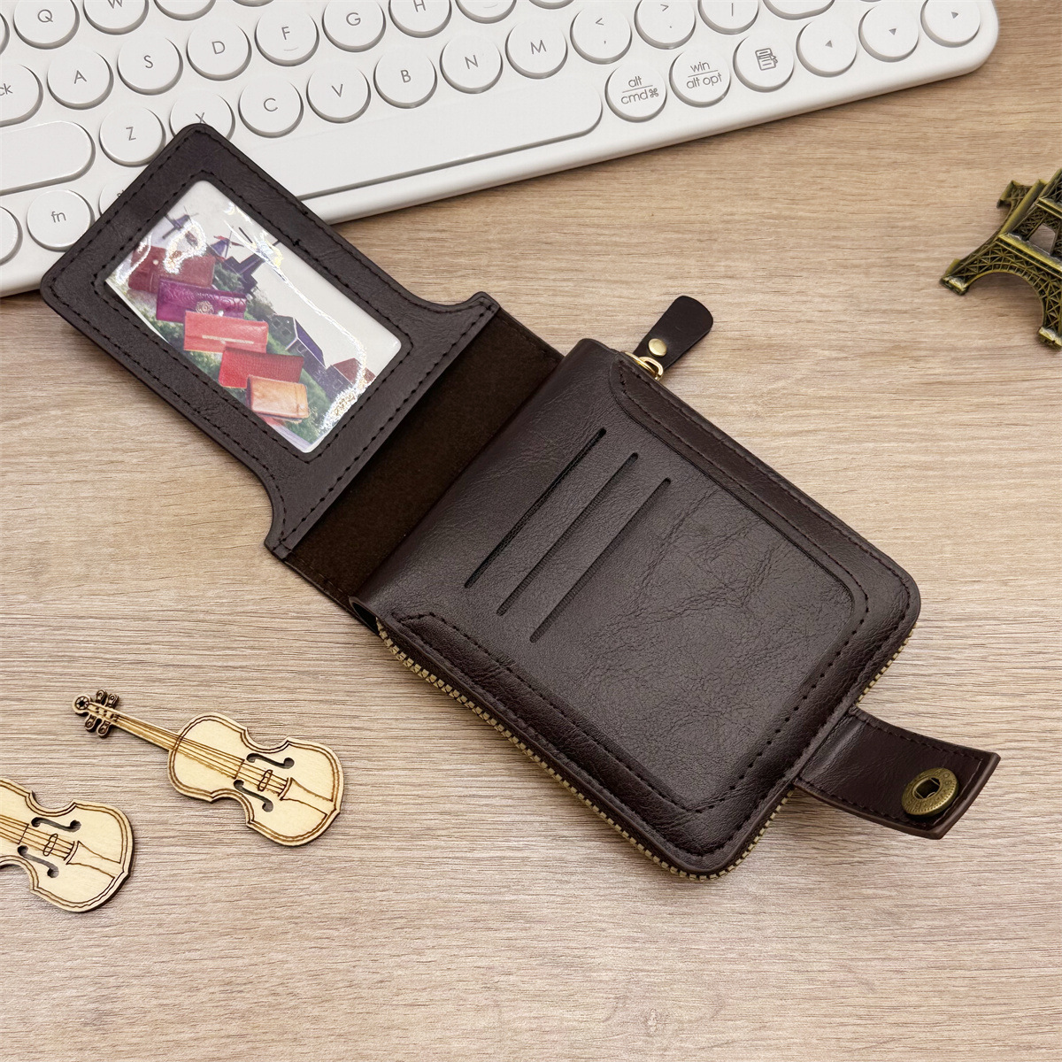 Transfronterizos nuevos bolsos de hombres con cremallera retro de alta calidad bolsa de cambio de almacenamiento de venta rápida explosivos cartera spot