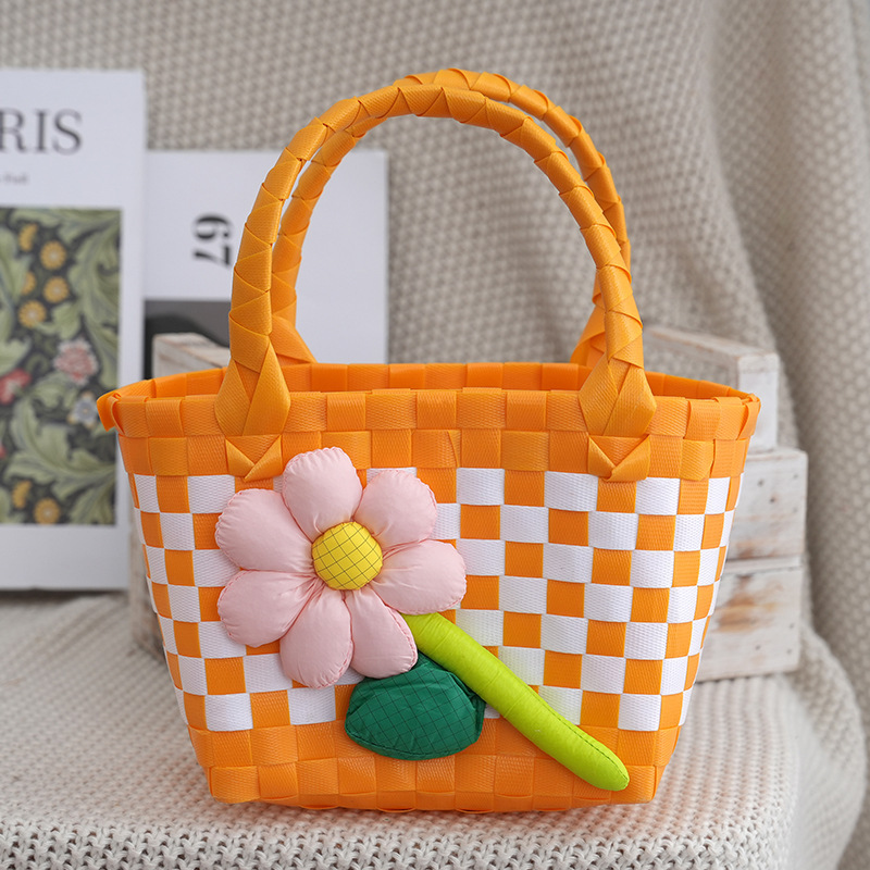 New Plastic Woven Vegetable Basket Handbag Beach Bag DIY Photo Shoot Casual Women's Bag Trendy Versatile Bag New Plastic Woven Vegetable Basket Handbag Beach Bag DIY Photo Shoot Casual Women's Bag Trendy Versatile Bag