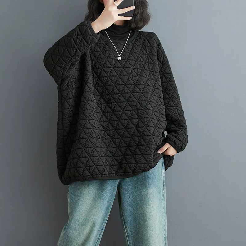 Autumn long-sleeve, sweatshirt, 2023, plus size, oversize