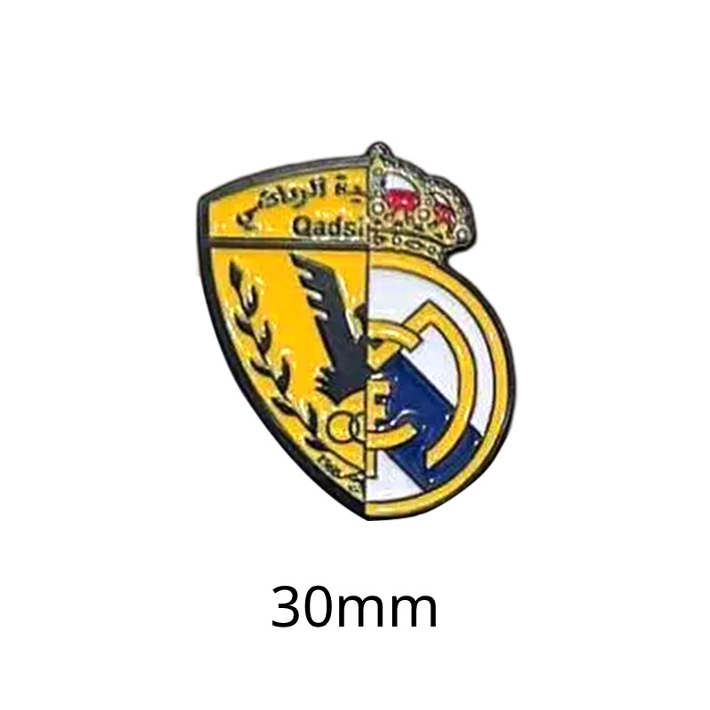 Insignias metálicas transfronterizas, pegatinas para teléfonos móviles, broches, Copa Mundial, Liga de Campeones, club de fútbol, insignias del Real Madrid, insignias del Liverpool al por mayor
