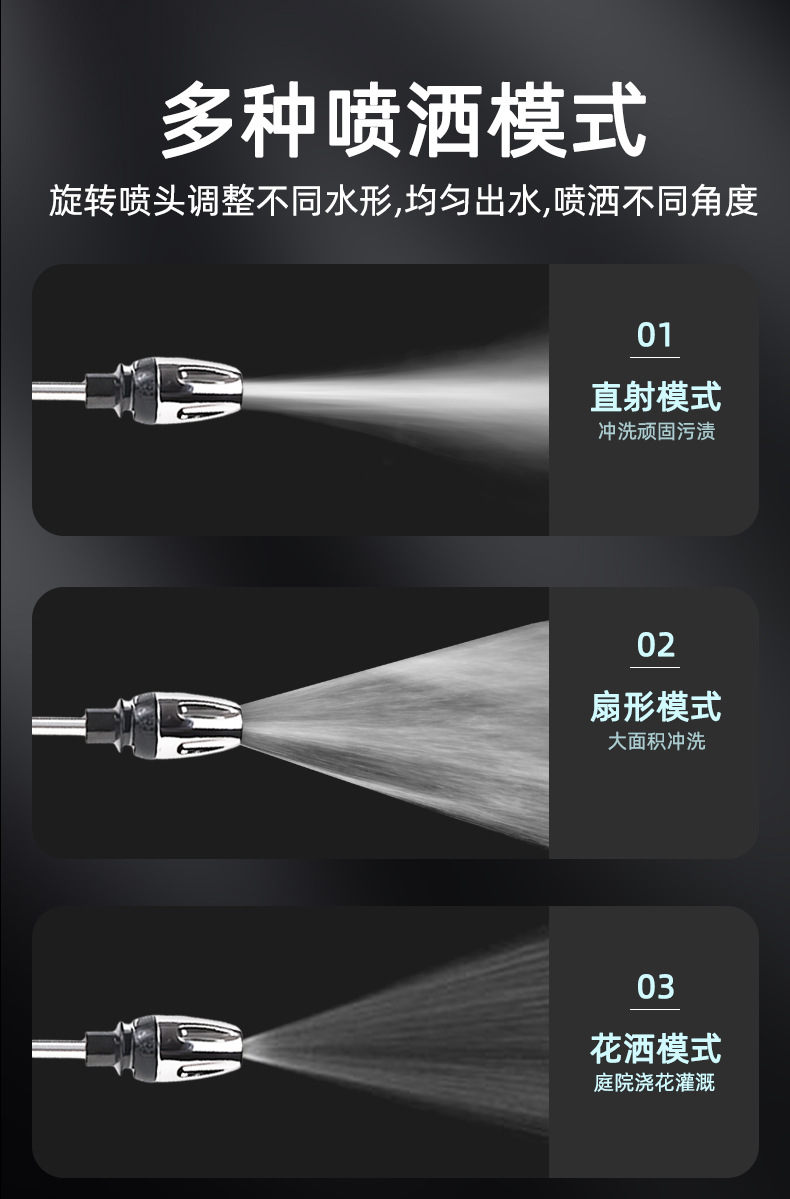 Car High-Pressure Car Wash Water Gun Long Pole Flushing Water Gun Household Garden Watering Artifact Telescopic Water Pipe Water Gun Head