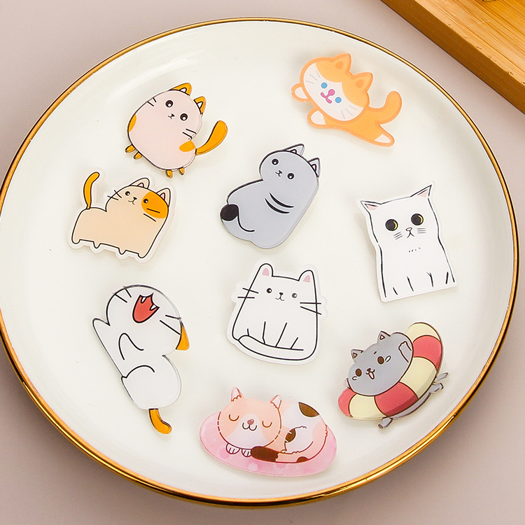 日韓ins風子猫かわいいアニメブローチ筆袋バッグストラップ創意アクリルバッジアクセサリー女|undefined