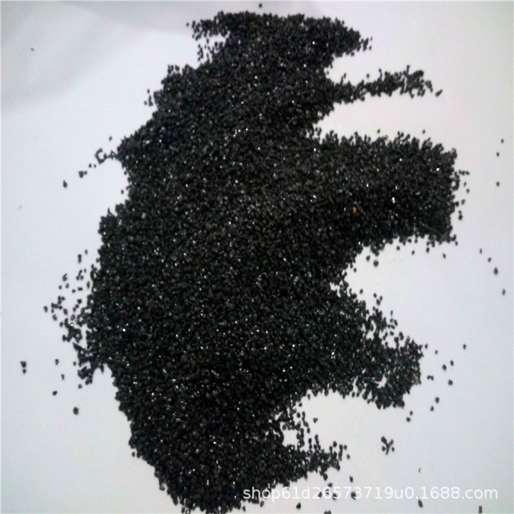盈诺直供高硬度金刚砂 喷砂除锈用亮黑砂 水族垫底用黑色石英