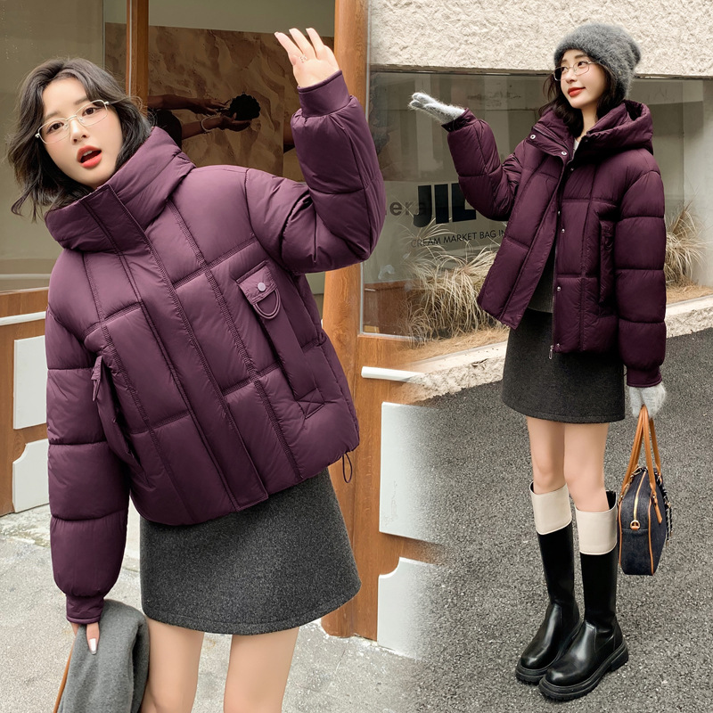Gran tamaño de moda temperamento encapuchado invierno 2025 nueva ropa de mujer casual abrigo de algodón suelto image 3