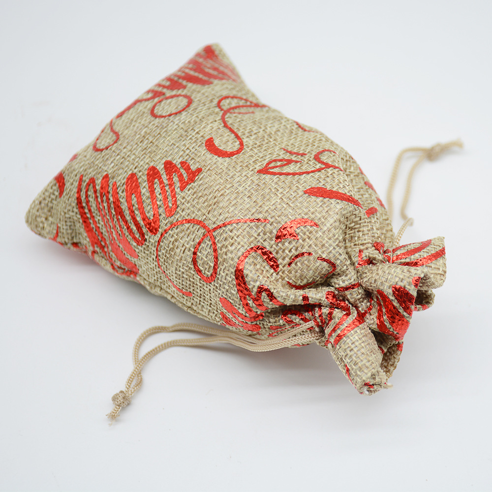 linen Material Christmas Festival Christmas Fashion Star Snowflake Linen Daily Gift Bags