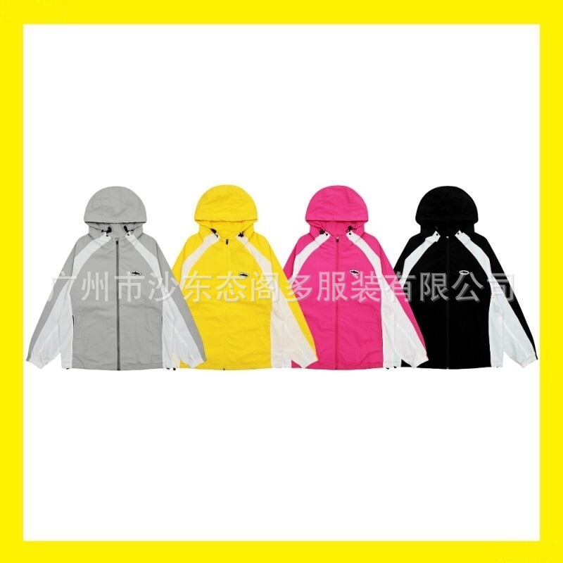 Cross-Border Foreign Trade Niche Alcatraz Patchwork Functional Windbreaker Softshell Unisex Hooded Jacket Trendy Brand Outerwear Parka