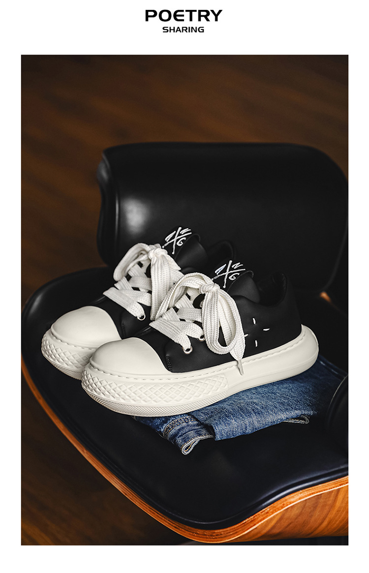 Herren Freizeitschuhe Fashion Sneaker Mit Dicker Sohle Und Runder Kappe_voghion.com