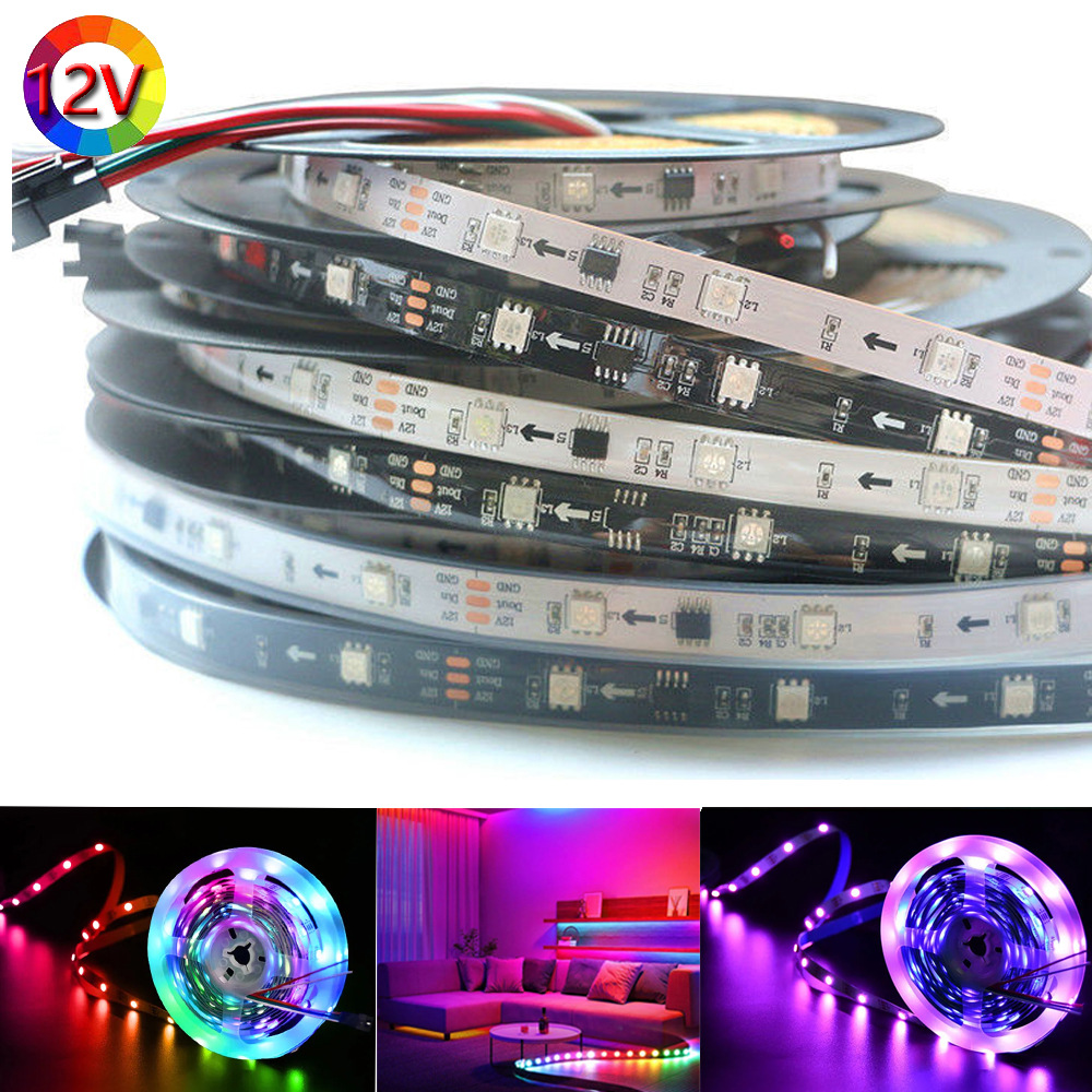 12v幻彩5050LED灯带WS2811 24v全彩软条可编程炫彩流水跑马灯条
