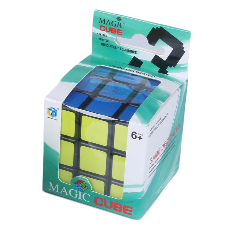 Inteligencia infantil Cubo de Rubik juguete competencia competitiva para niños 5,7 cm fondo negro pegatina fluorescente Cubo de Rubik de tercer orden