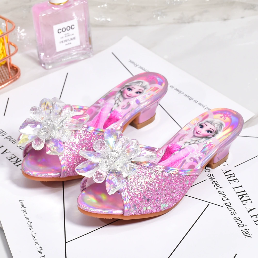 Shoes for princess, slippers, summer footwear high heels, “Frozen”, western style