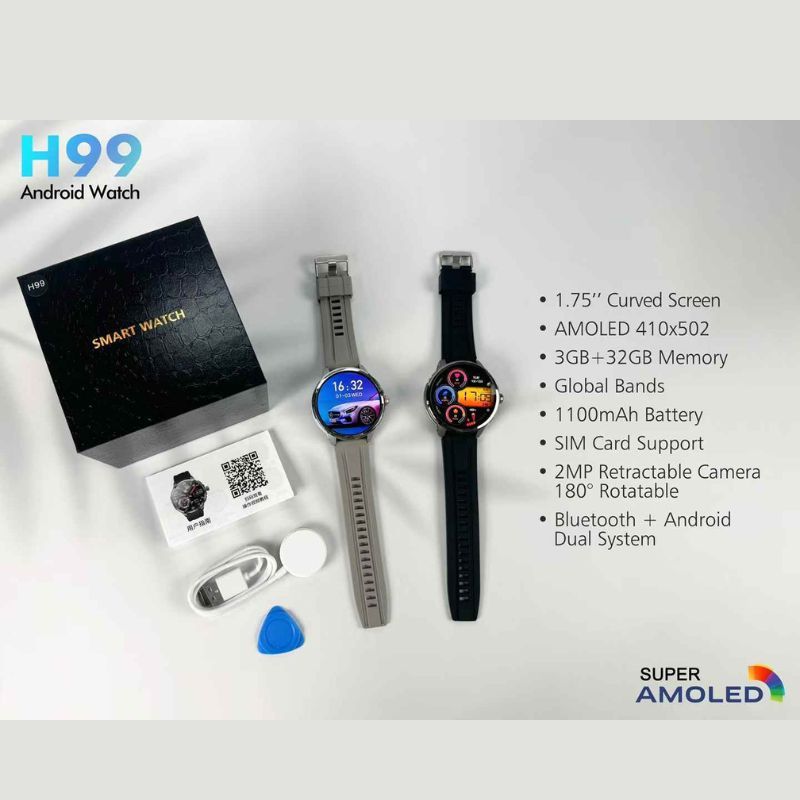 クロスボーダー H99 ヨーロッパ、アジア、アフリカバージョン 4G 携帯電話バージョン 5G カード Bluetooth 回転式カメラスマートフォンウォッチ|undefined