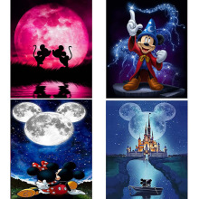 新款钻石画卡通人物4副组合套装diy半成品客厅装饰画满钻圆钻批发