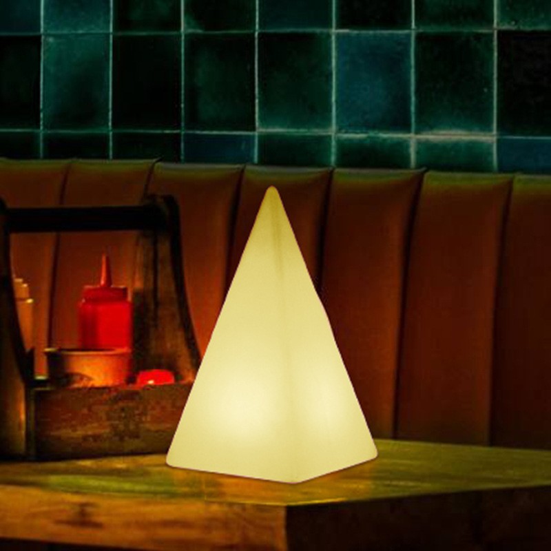 LED pirámide luminosa RGB colorido lámpara de noche lámpara decorativa taburete de bar lámpara de mesa patio triángulo dimmable