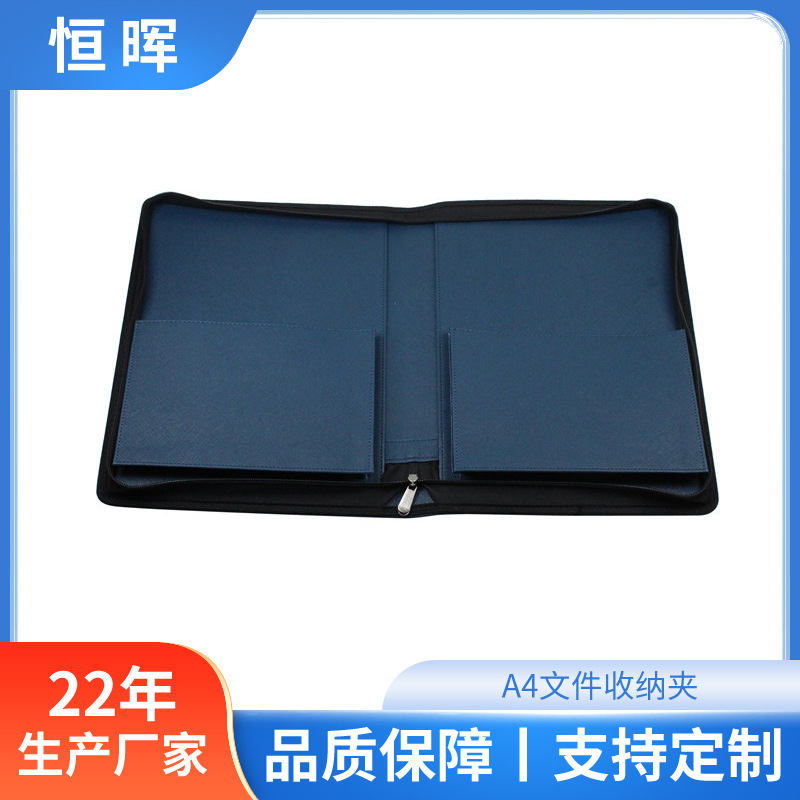 다기능 A4 가죽 지퍼백 매니저 클립 가죽 파일 파일 저장 클립 서명 도서 대량 가격 우수