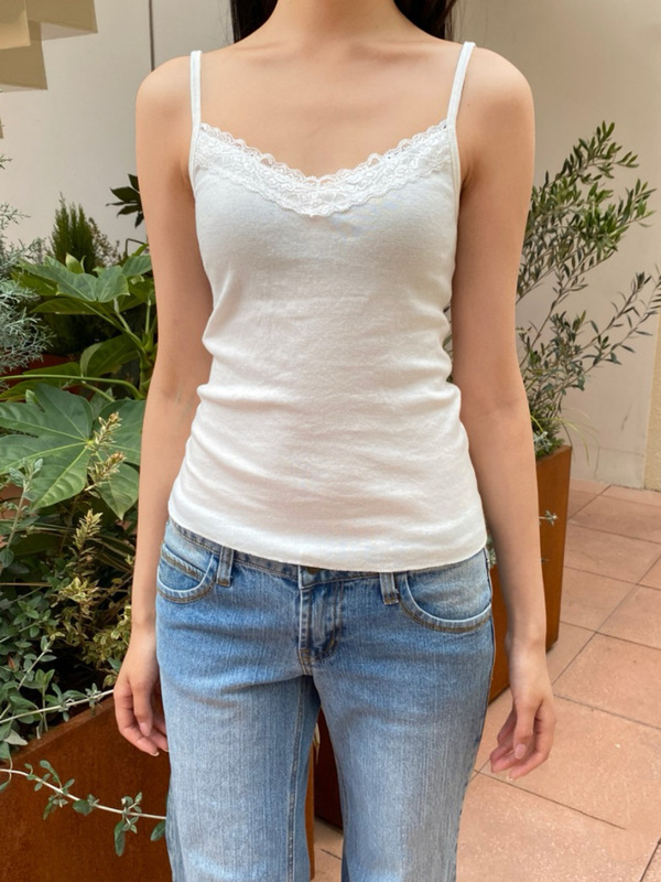 Bm Style New White Lace V-Neck Camisole for Women, Bm Spicy Girl Pure Desire Slim Fit Inner Wear Outerwear Top Bm Style New White Lace V-Neck Camisole for Women, Bm Spicy Girl Pure Desire Slim Fit Inner Wear Outerwear Top