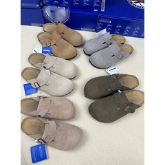 BK現物ベーケン靴本牛革コルク靴底半包高サンダルスリッパ半引き男女同金博ケン靴
