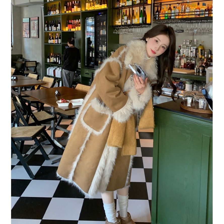 Damkappa i fuskpäls rävlook lång fluffig och varm vinter_voghion.com
