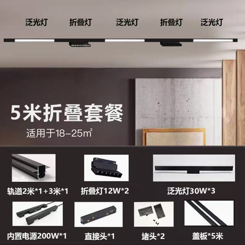 Espectro completo sin lámpara principal lámpara de órbita de absorción magnética incrustada LED foco plegable lámpara GeShan lámpara Zhongshan iluminación luz de inundación