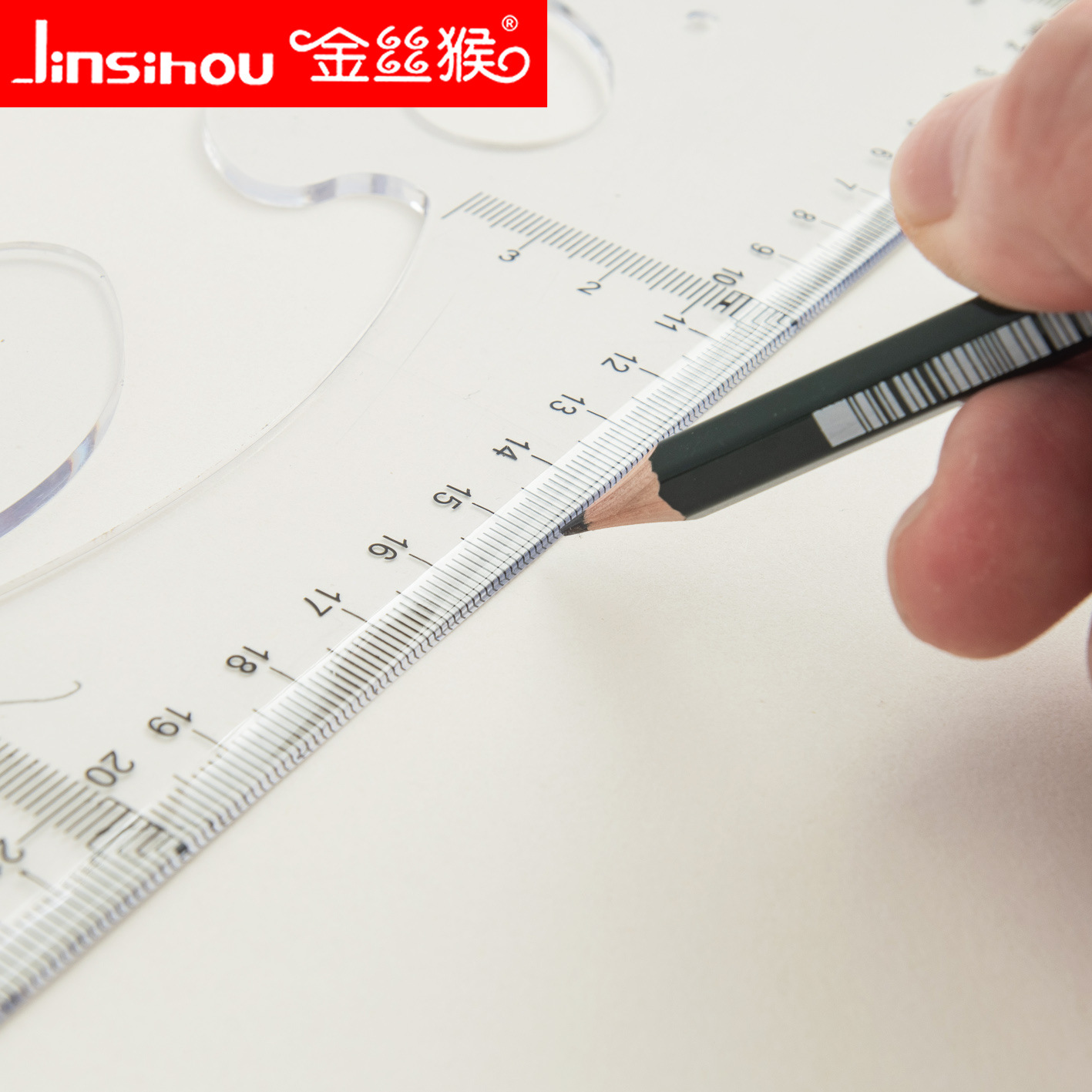 Monos dorados grandes conjuntos de tablero triangular para estudiantes de 25cm regla triangular de plástico herramienta de dibujo medidor de ángulo