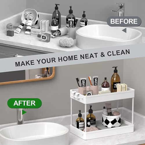 Cross-border home kitchen tabletop spice rack multi-functional sink moisture-proof drain storage rack double-layer storage rack