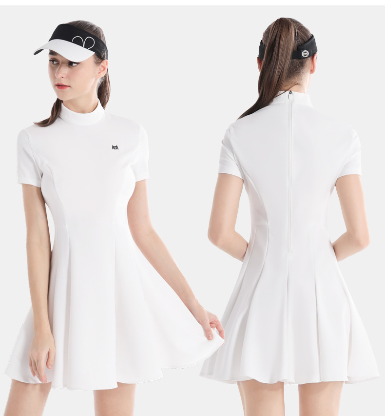 Váy golf nữ chữ A ôm eo tay ngắn phong cách Hàn Quốc — QZ097 [gửi legging/váy chữ A] váy xám, QZ097 [gửi legging/váy chữ A] váy đen, QZ097 [gửi legging/váy chữ A] váy trắng chi tiết 7