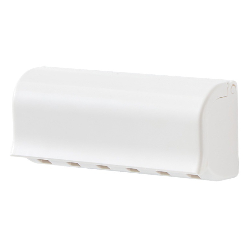 Cepillo de dientes titular de la perforación libre montado en la pared titular de cepillo de dientes baño almacenamiento multifuncional cepillo de dientes pasta de dientes blanco colgante clip pasta de dientes colgando