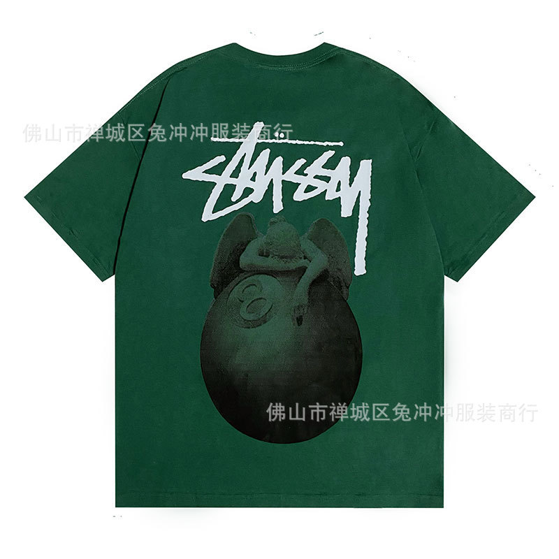Stussy T-shirt Angel 8 Ball Green