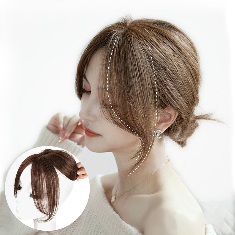 女性用3D前髪ウィッグ、中間分け前髪、ナチュラル韓国風ネットセレブ額ウィッグ、頭頂部前髪|undefined