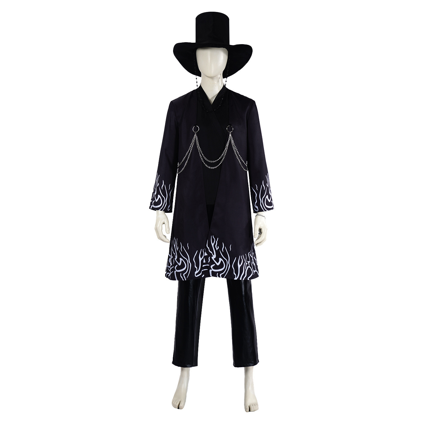 Popular Singer Demon Slayer Girl Group Cos Suit Devil Boy Group Black Printed Devil Suit Character Stage Performance C Suit