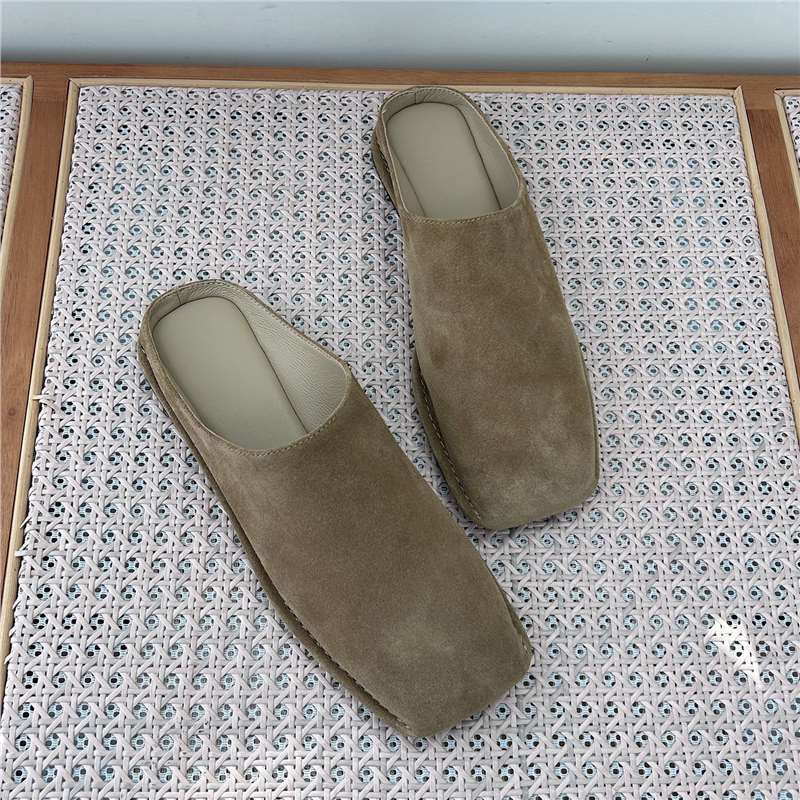 2026 New Style Casual Cow Suede Slip-On Mules with Genuine Leather Sole for Women 2026 New Style Casual Cow Suede Slip-On Mules with Genuine Leather Sole for Women