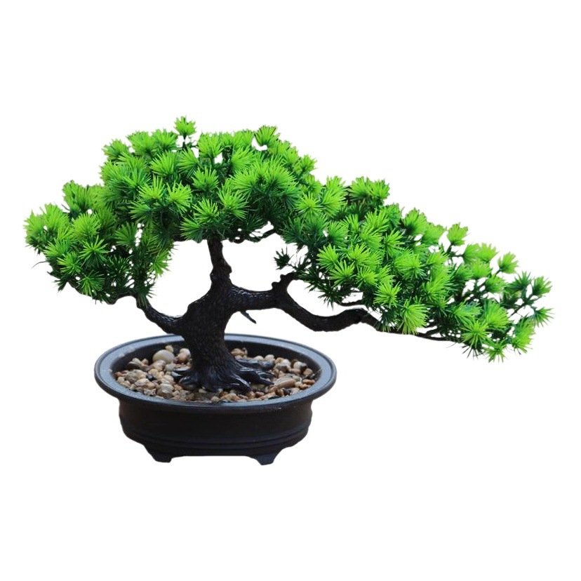Pino artificial casa interior verde planta decoración flor artificial maceta decoración árbol artificial gran bienvenida Pino plástico bonsai
