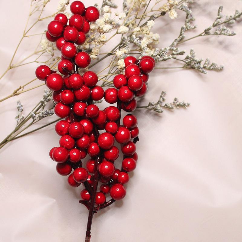 Navidad simulación de fruta roja baya roja decoración de Navidad la enfermedad de amor espuma de fruta roja Rama Nueva Garland Accesorios